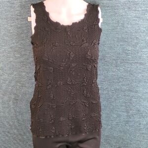 Haystacks Charming Lycra Tank Top Bubble Texture Black NWT